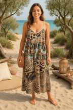 Robe longue imprimé léopard "Summer Vibes" - Mam’s Ailes