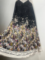 Robe longue Salomé — Satin fleuri - Mam’s AilesNoir