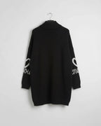 Robe-pull Amour chocolat à col roulé, vue de dos