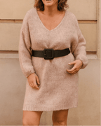 Robe-pull Cocoon rose chiné à coupe souple