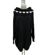robe pull noire col large femme