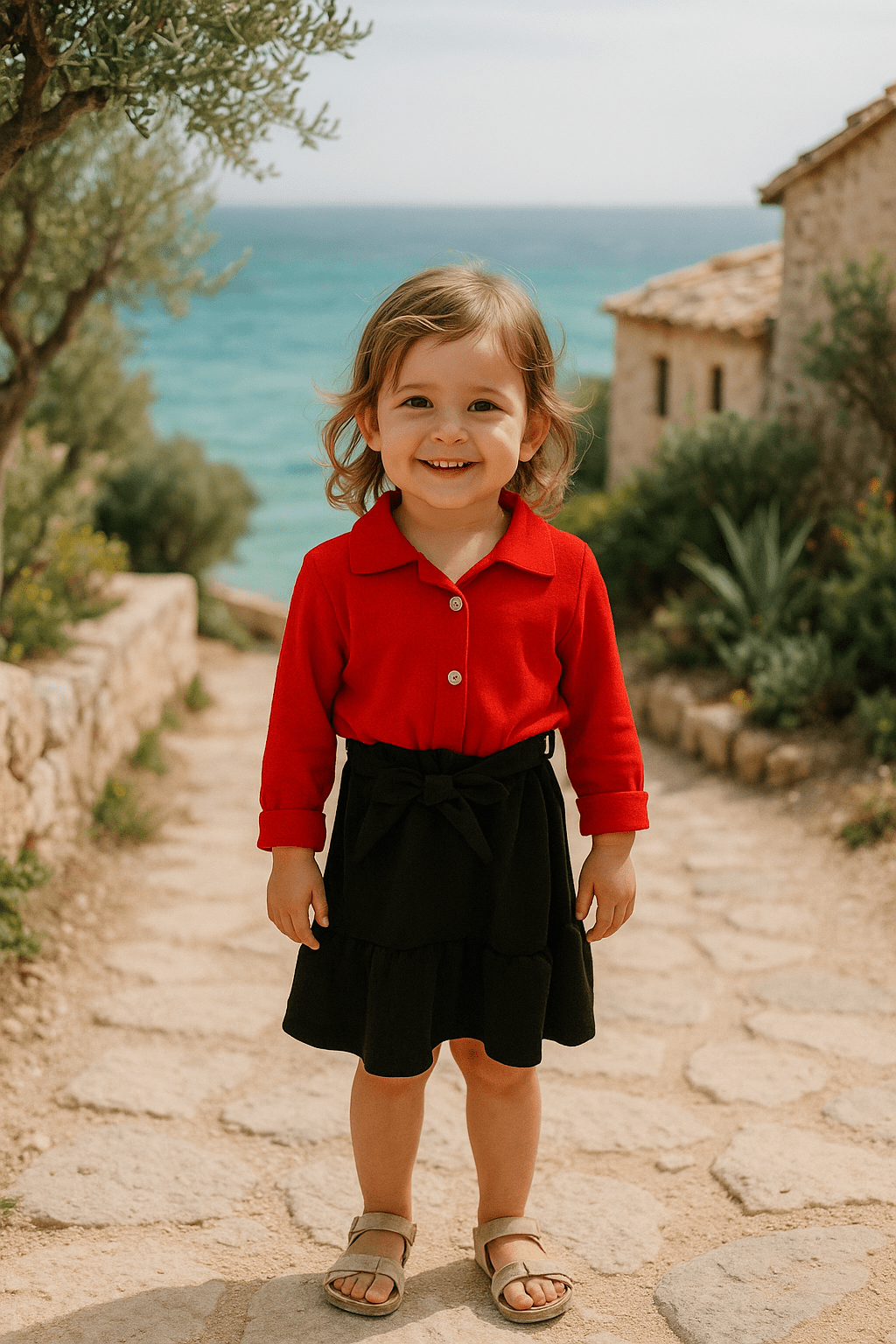 Robe Rouge & Noire Enfant – Élégance & Confort - Mam’s Ailes