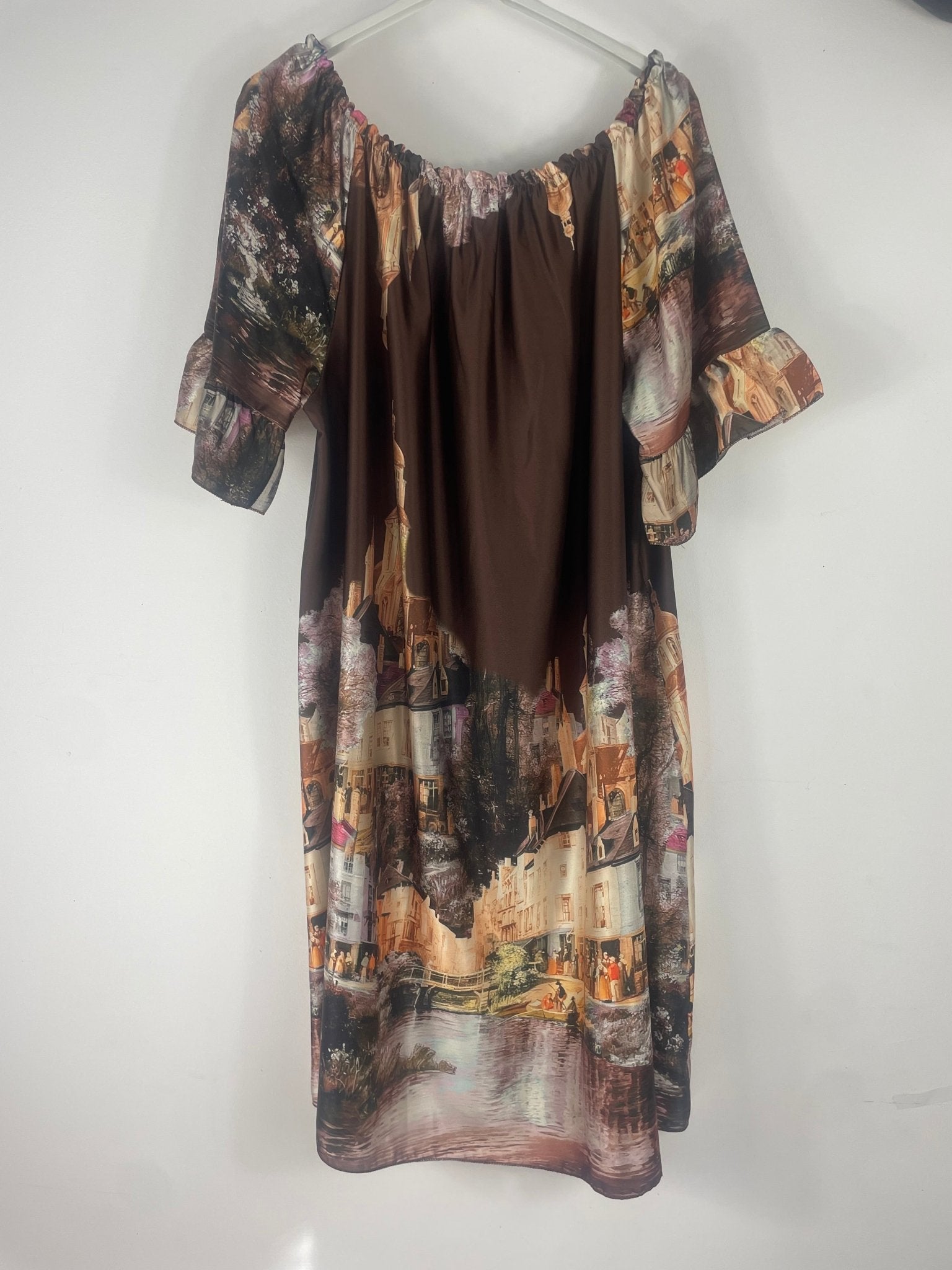 Robe satinée Élise - Épaules modulables - Mam’s AilesVert