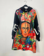 Robe-sweat Frida colorée, vue portée