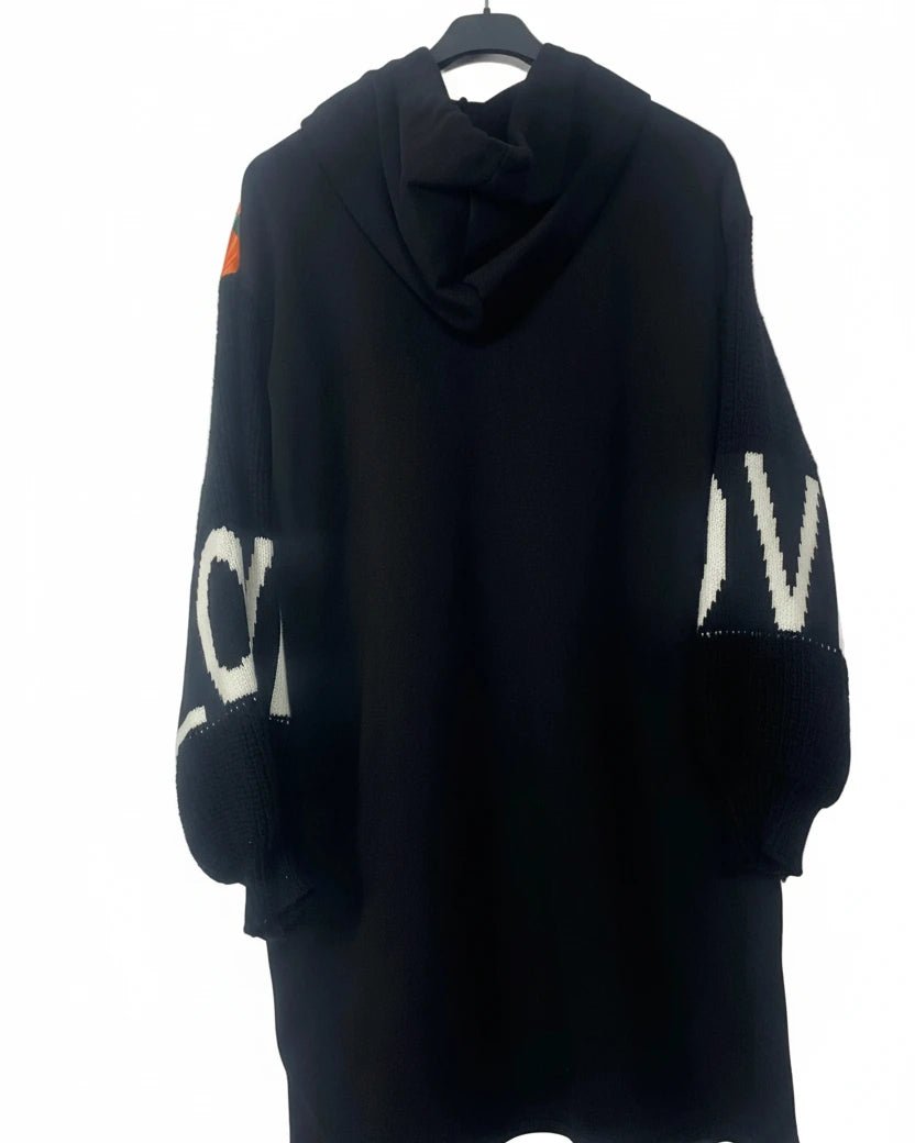 Robe Sweat Léopard Love Manches Tricot Capuche – 65% Coton – Made in Italy 36 - 48 - Mam’s Ailes