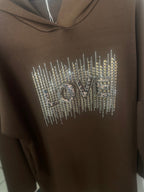 Détails love robe sweat chocolat grande taille 