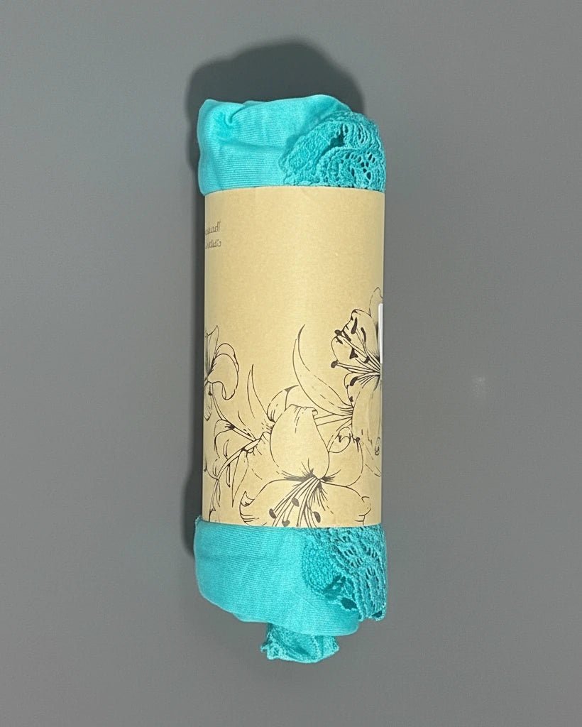 Sous-pull dentelle extensible femme col V pour superposition – couleur turquoise