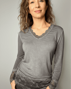 Sous-pull femme dentelle couleur anthracite - modèle phare