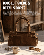 Sac Alessia suedine — Chocolat, vue face