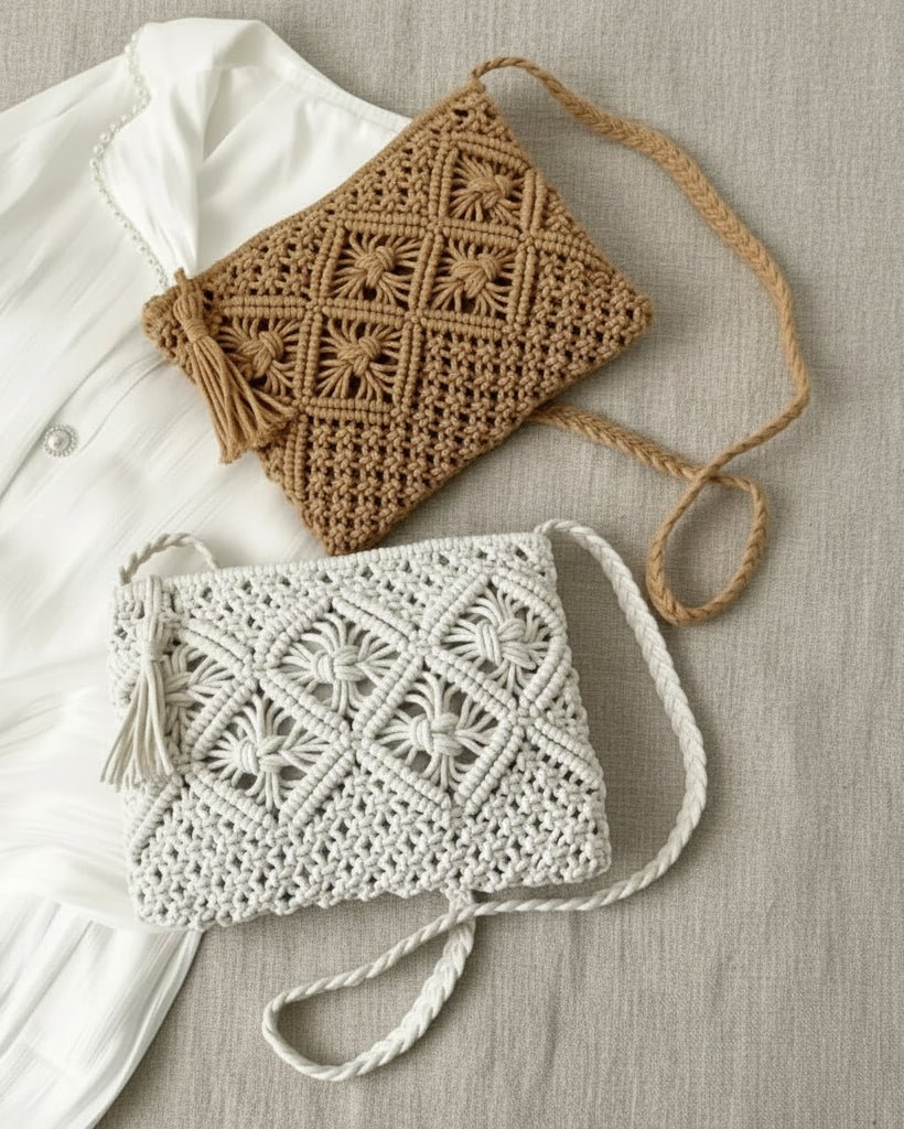 Sac Macramé Bohème - 2 Coloris - Mam’s AilesCrème