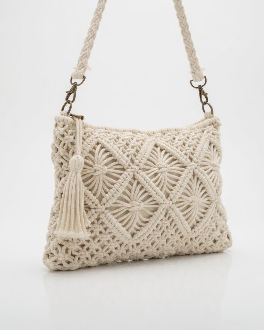 Sac Macramé Bohème - 2 Coloris - Mam’s AilesCrème