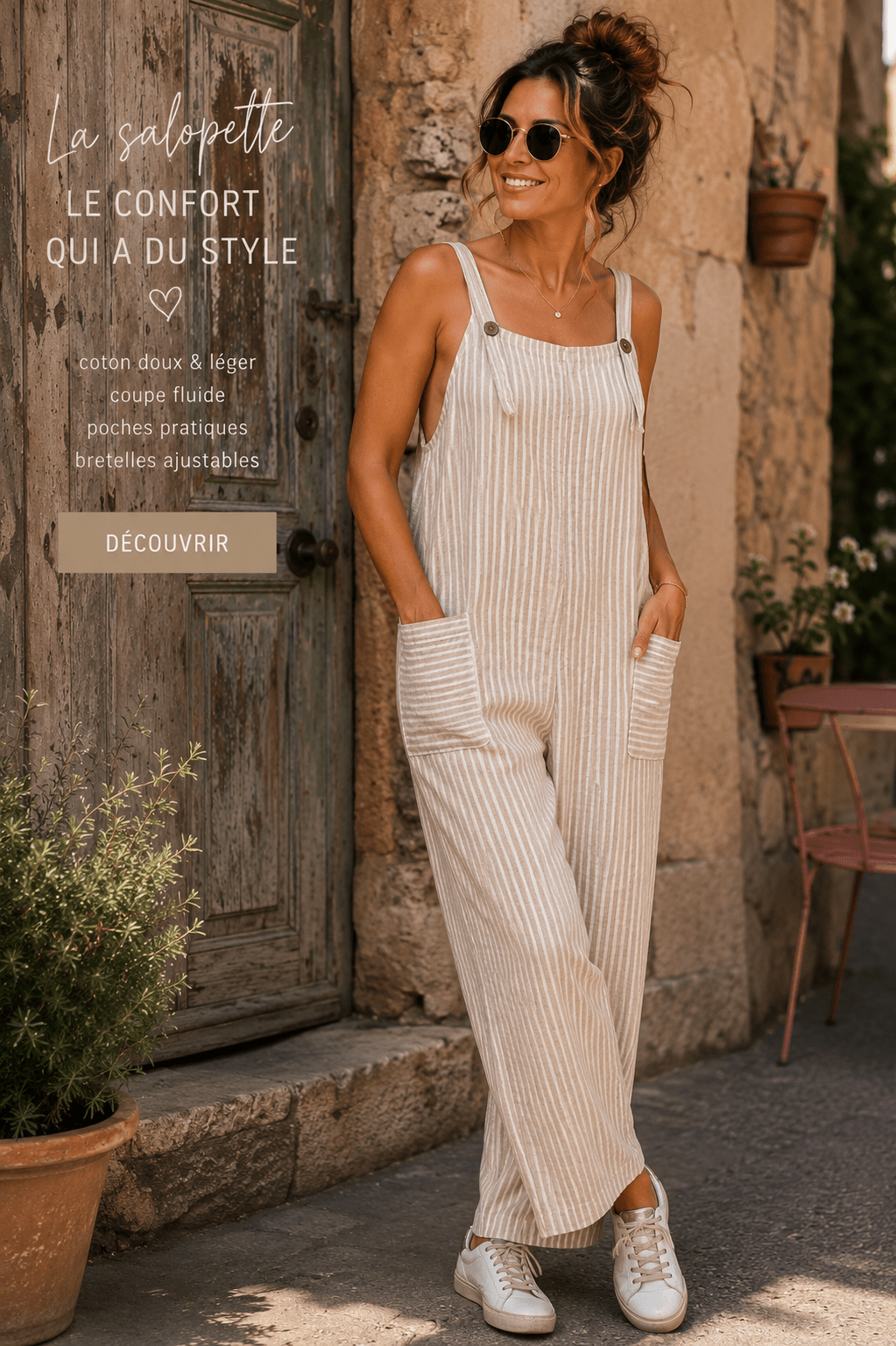 Salopette Romane - Coton Rayé - Mam’s Ailes