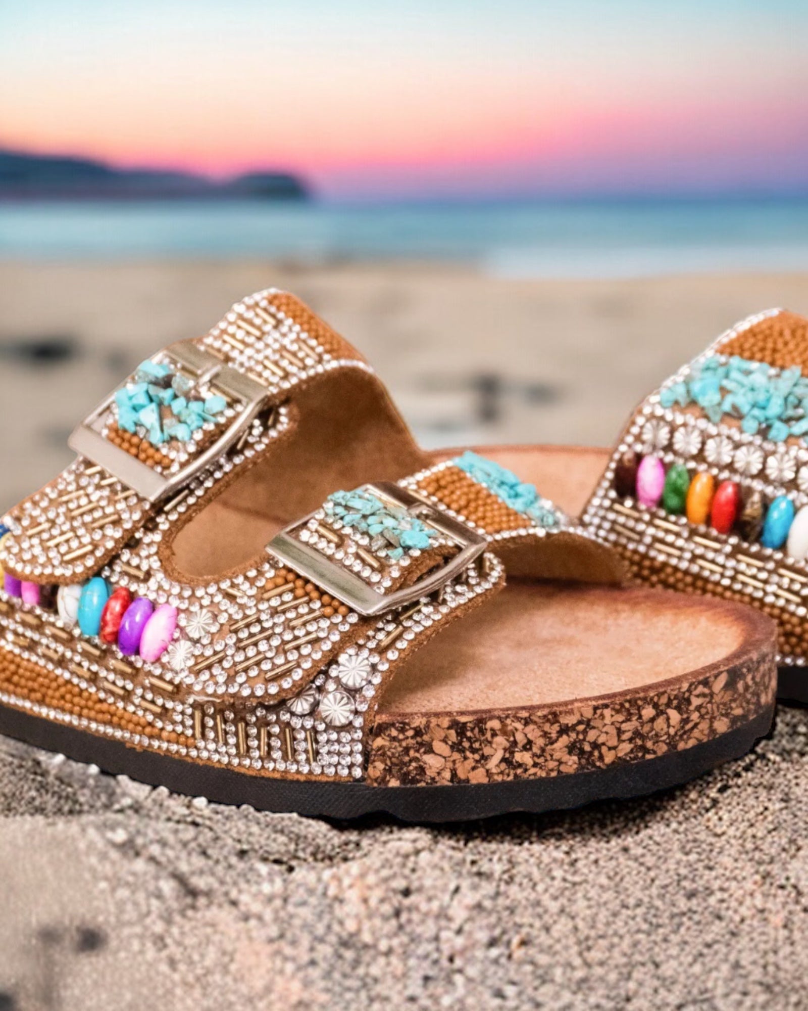 Sandales beiges perles & strass – Confort & éclat ✨ Pointures 37 - Mam’s Ailes