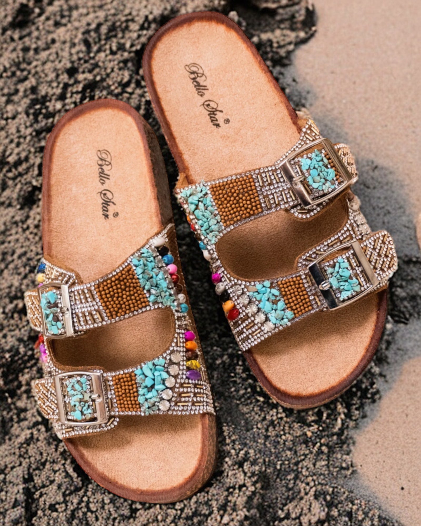 Sandales beiges perles & strass – Confort & éclat ✨ Pointures 37 - Mam’s Ailes