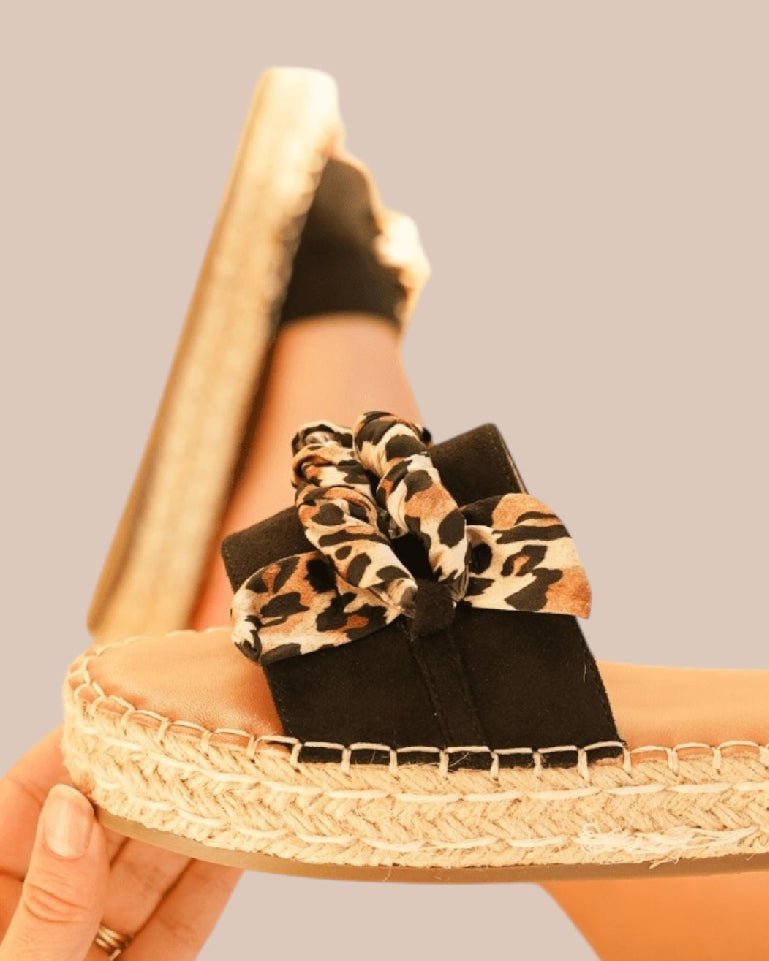 Sandales Mules Nœud Léopard — 37 - 40 - Mam’s Ailes
