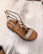 Sandales Plates Doré Rosé Tressées — Du 36 au 41 - Mam’s Ailes36