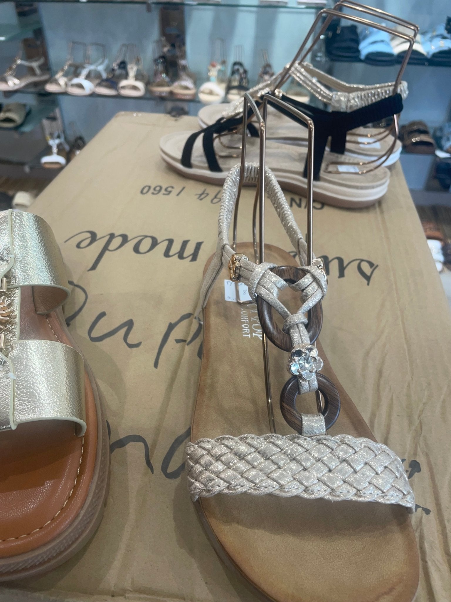 Sandales Plates Doré Rosé Tressées — Du 36 au 41 - Mam’s Ailes36