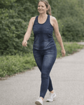 Set sport amincissant legging débardeur effet jean compression légère