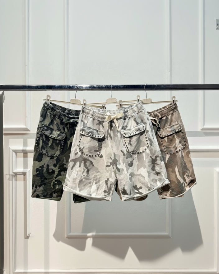 Short Camo Rebel — Coton Strass - Mam’s AilesKaki