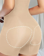 Short taille haute stretch, vue de dos