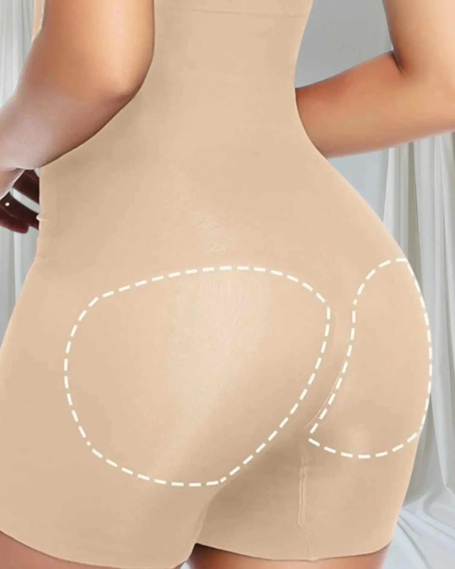 Short taille haute stretch, vue de dos
