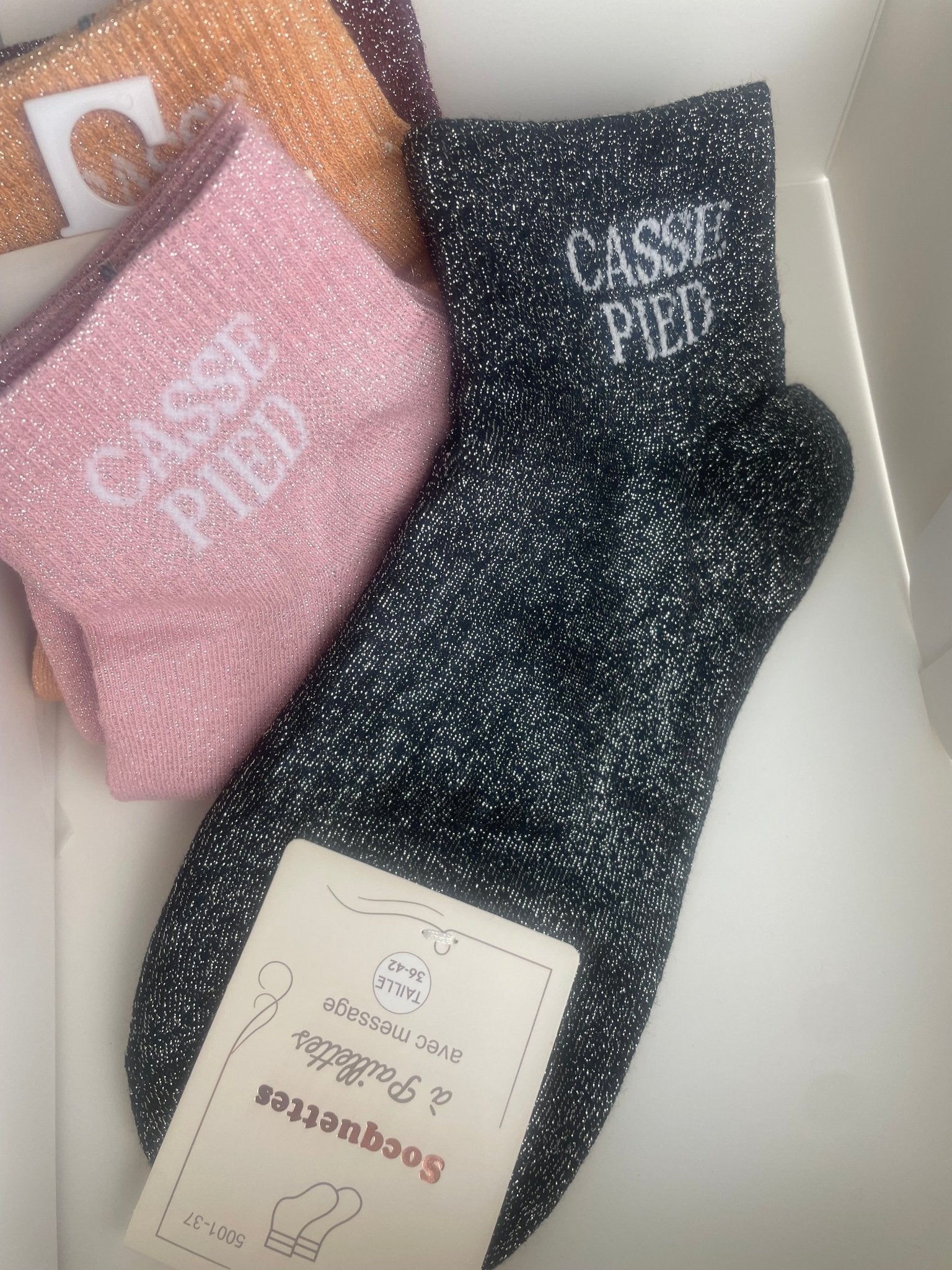 Socquettes Casse - Pieds Paillettes 76% Coton – 36 - 42 - Mam’s Ailes