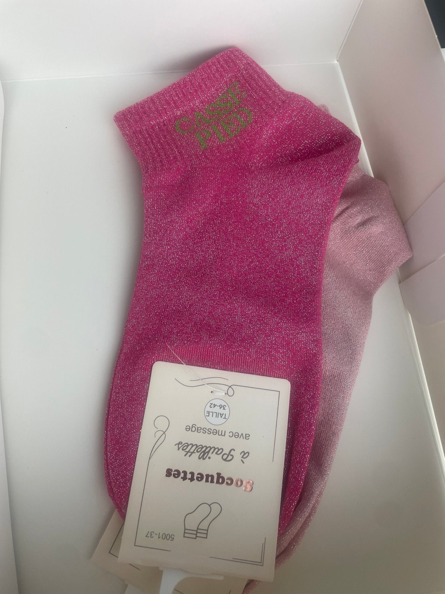 Socquettes Casse - Pieds Paillettes 76% Coton – 36 - 42 - Mam’s Ailes