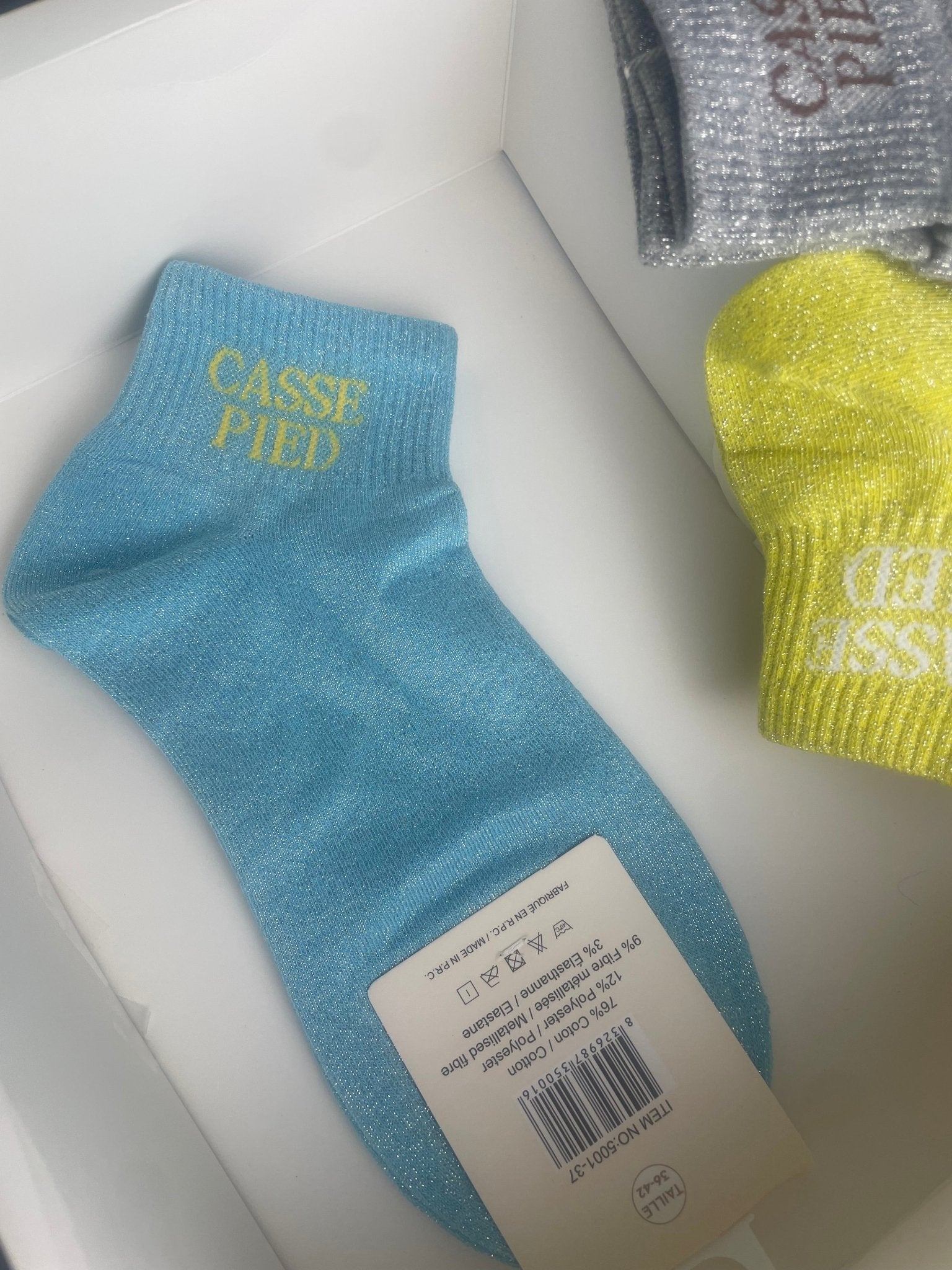 Socquettes Casse - Pieds Paillettes 76% Coton – 36 - 42 - Mam’s Ailes