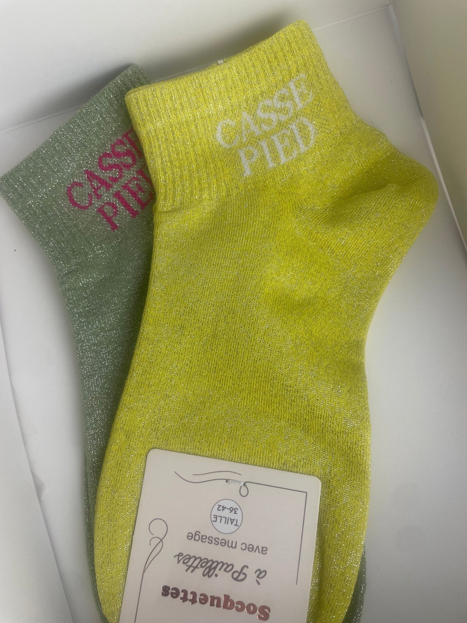 Socquettes Casse - Pieds Paillettes 76% Coton – 36 - 42 - Mam’s Ailes