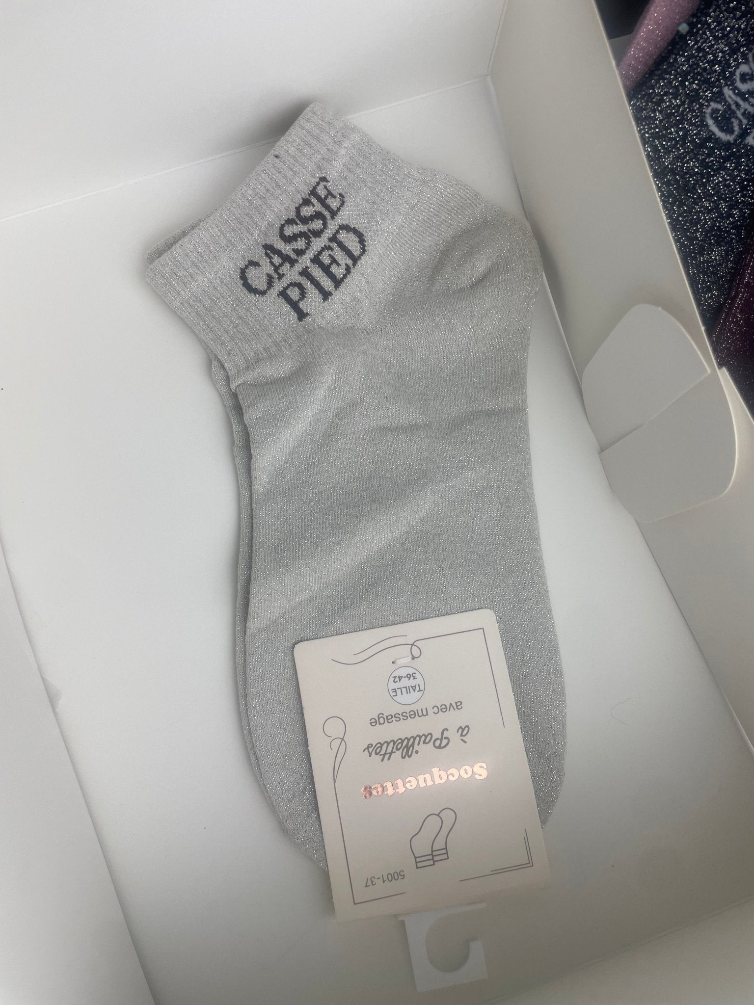 Socquettes Casse - Pieds Paillettes 76% Coton – 36 - 42 - Mam’s Ailes