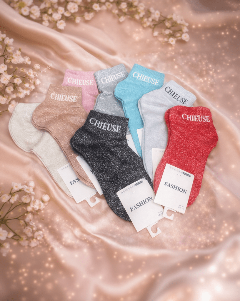 Socquettes Chieuse Paillettes 56% Coton – 36 - 41 - Mam’s Ailes