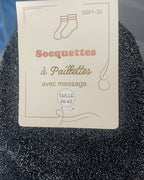 Socquettes Petite Conne à message métallisé, vue complémentaire