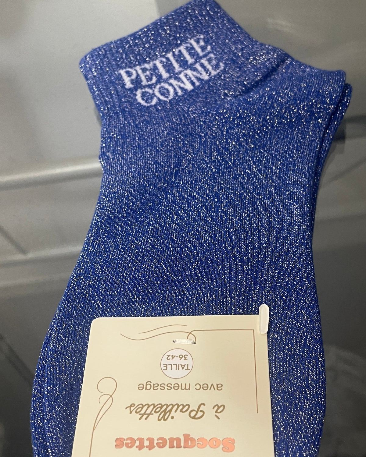 Socquettes Petite Conne marine pailleté