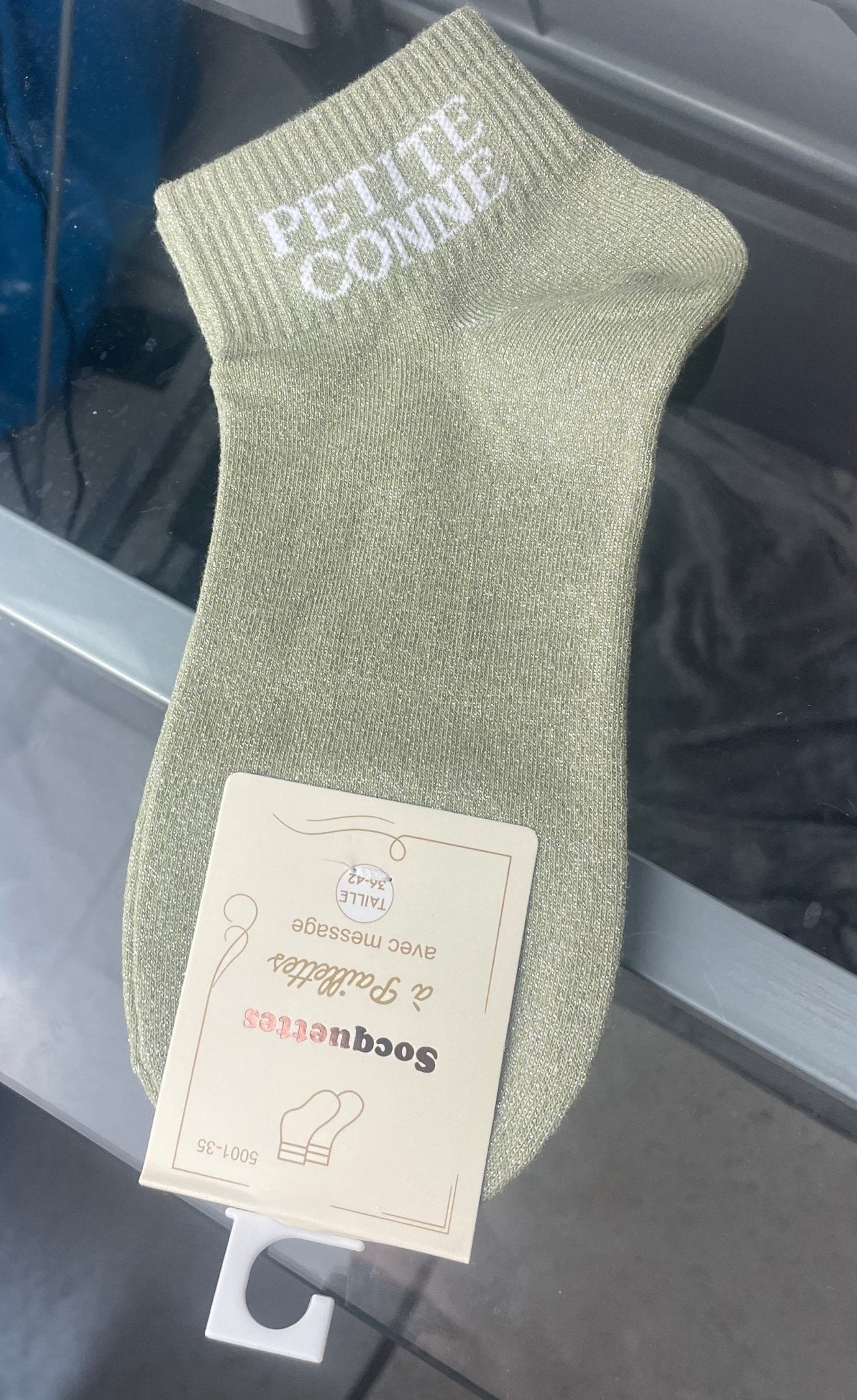 Socquettes « Petite Conne » Paillettes – Message Décalé – Cadeau Fun – 36 - 42 - Mam’s Ailes