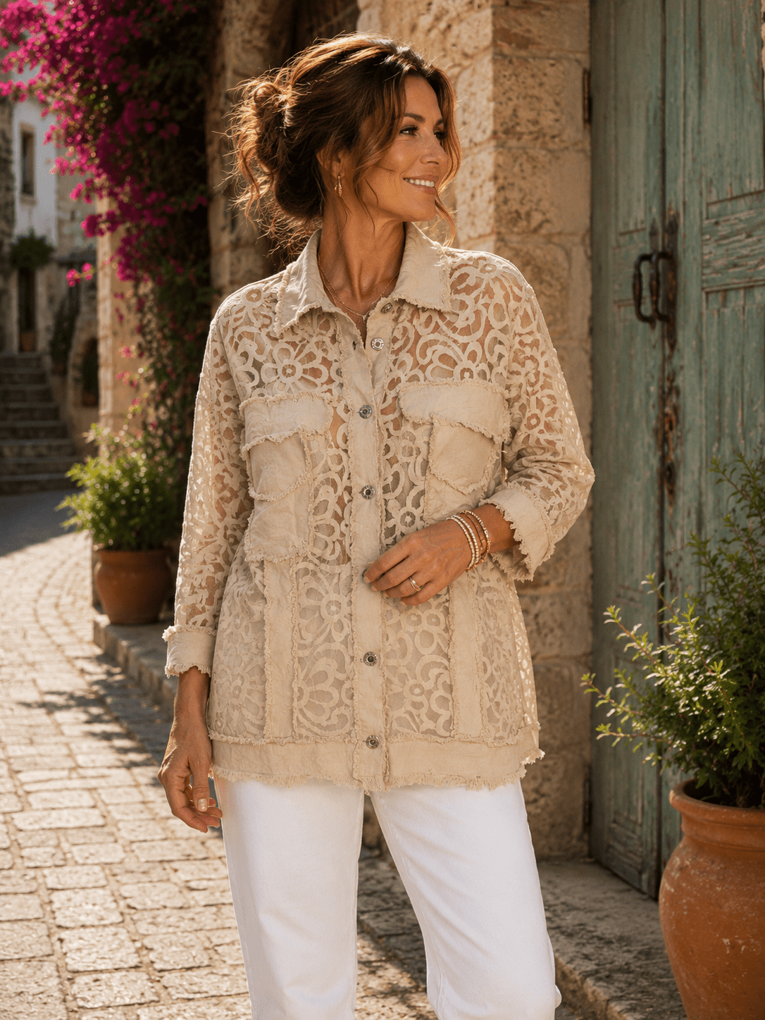 Surchemise Alba — Dentelle & Coton - Mam’s AilesNoir