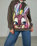 Sweat Bunny Crush chocolat chiné, vue portée