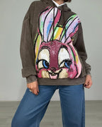 Sweat Bunny Crush chocolat chiné, vue portée