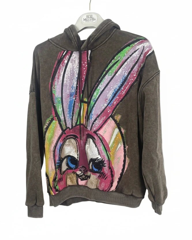 Sweat Bunny Crush à motif lapine coloré, vue complémentaire