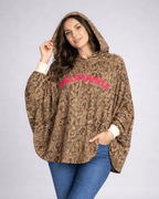 Sweat California manches chauve-souris à capuche couleur camel