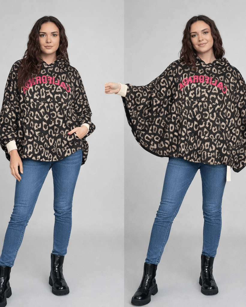 Sweat California Rose Fluo – Manches Chauve - Souris Paillettes – Oversize – Made in Italy 36 - 54 - Mam’s Ailes