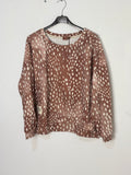 Sweat Fanny chocolat à imprimé faon 