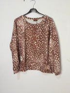 Sweat Fanny chocolat à imprimé faon 
