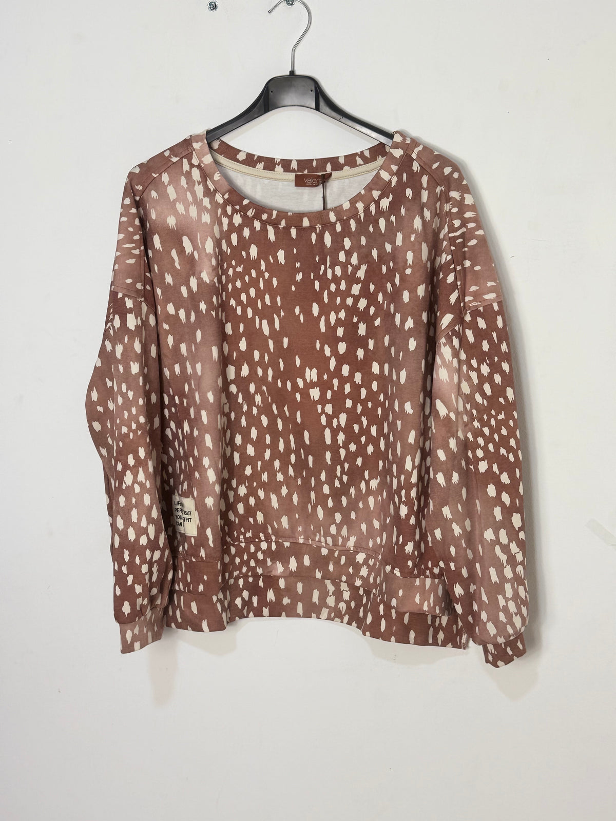 Sweat Fanny chocolat à imprimé faon 