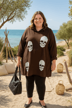 Sweat long à capuche tête de mort – Style et confort oversize - Mam’s Ailes