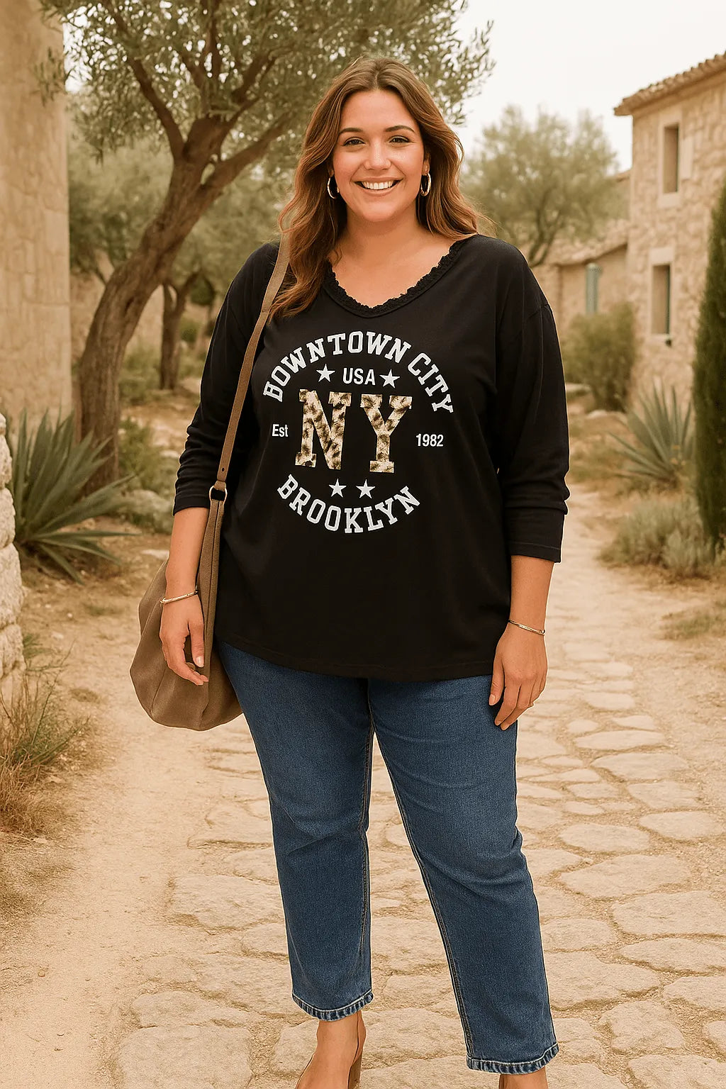 Sweat tendance grande taille femme, design Brooklyn, silhouette fluide