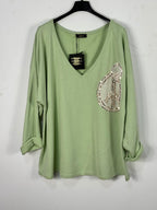 Sweat Peace vert clair de face – Mam’s Ailes