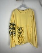 Sweat rock Amor inscription AMOR AMOR AMOR manche effet destroy 70x66 cm