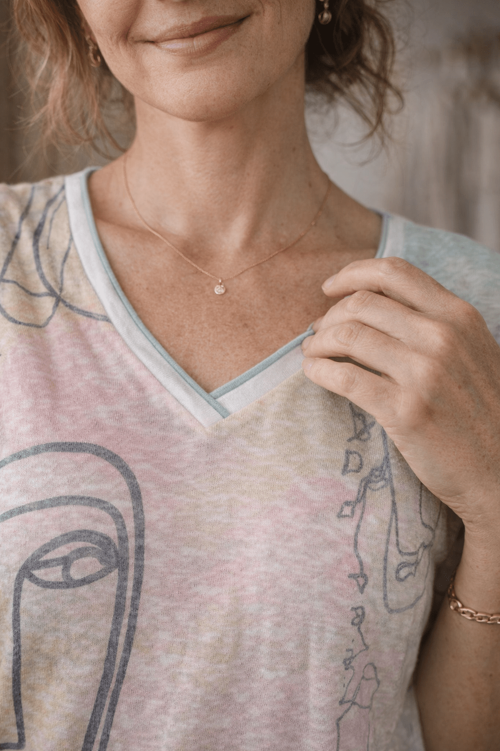 T-shirt Fluide Artistique – Coupe Ample 36/46 - Mam’s AilesBleu ciel