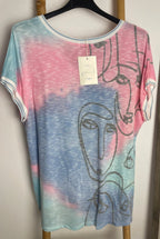 T-shirt Fluide Artistique – Coupe Ample 36/46 - Mam’s AilesBleu ciel