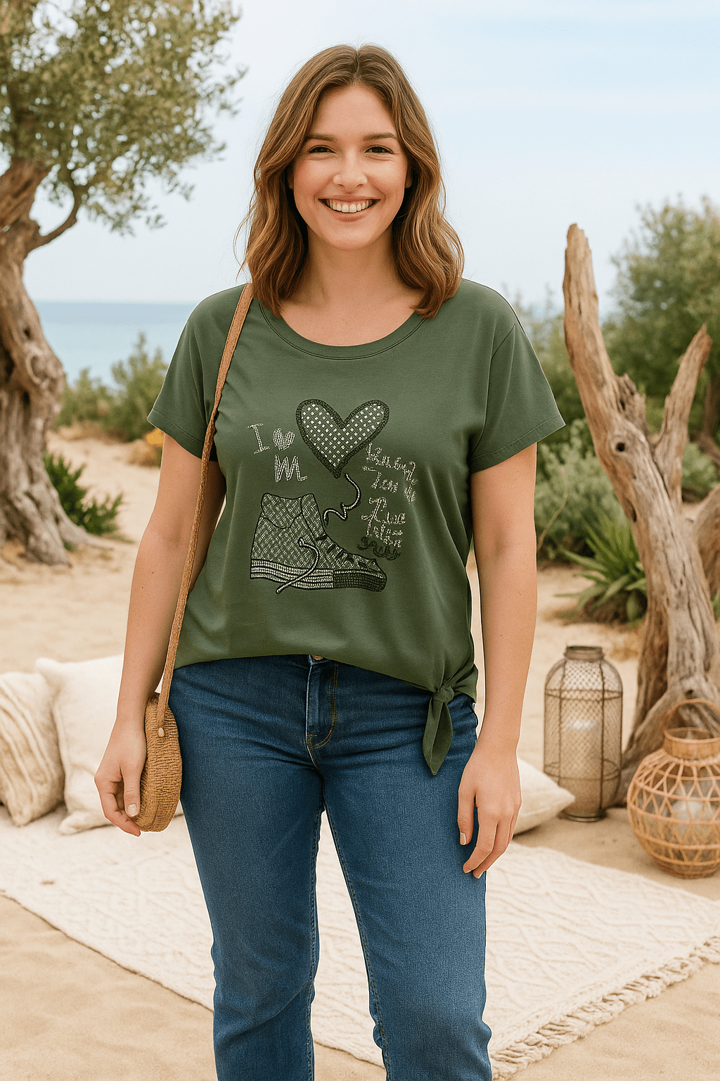 T-shirt "Young & Trendy Love Best" en Strass - Mam’s Ailes